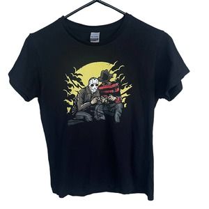 Gildan Halloween Shirt Womens Medium Black Michael Myers Jason Gaming‎ Horror
